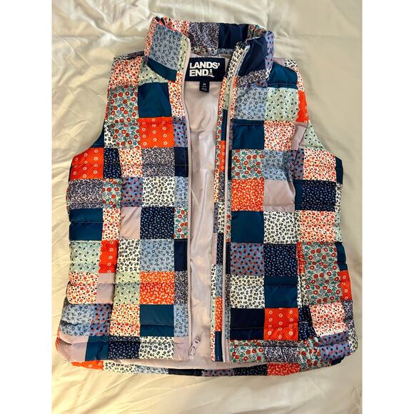 Land’s End | Patchwork Quilt Down Puffer Vest | Size Medium - Picture 2 of 5